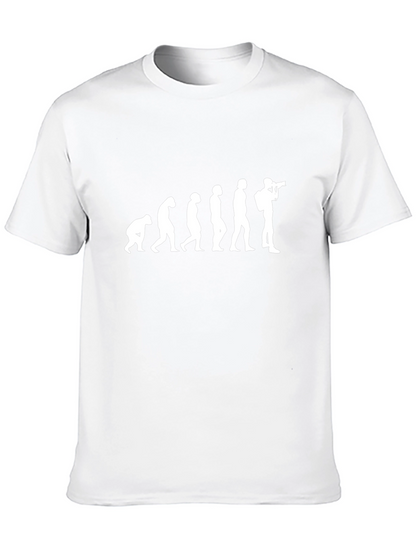 Camiseta Negra Evolución Fotógrafo Hombre Algodón