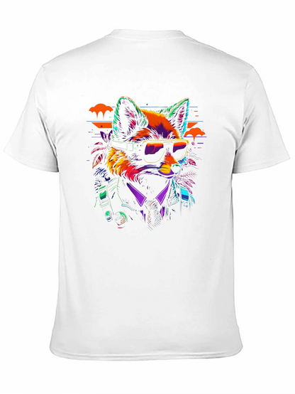 Camiseta Negra con Diseño de Zorro Retro