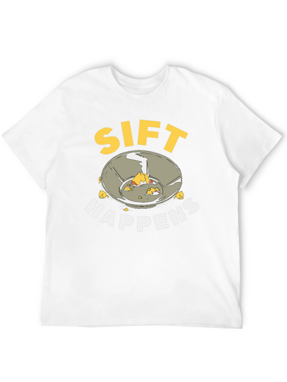 Camiseta Negra Sift Happens para Amantes de la Minería