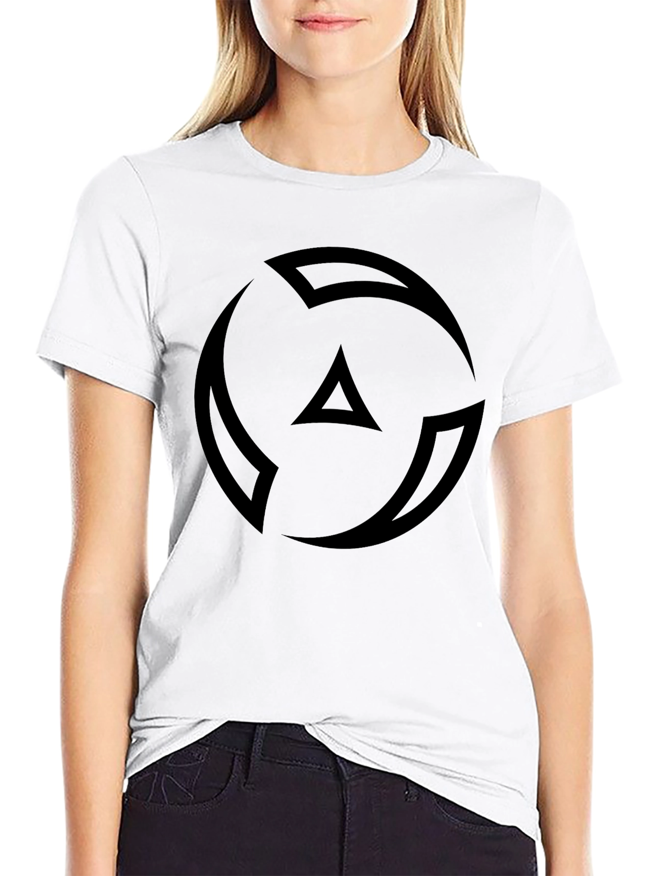 Camiseta Negra Hombre - Diseño Abstracto Circular