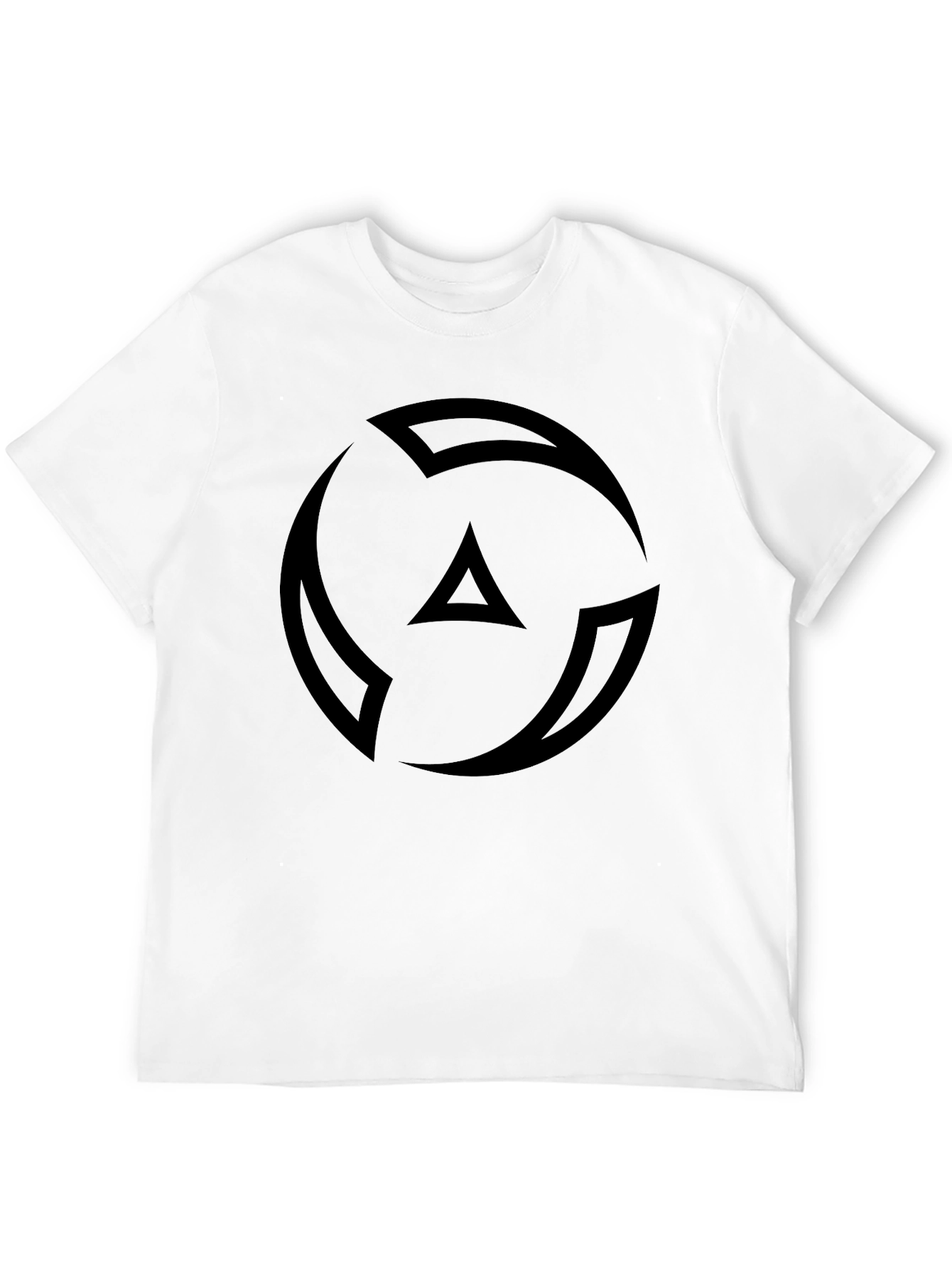 Camiseta Negra Hombre - Diseño Abstracto Circular