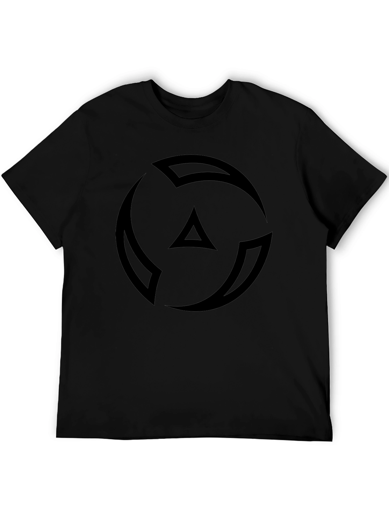 Camiseta Negra Hombre - Diseño Abstracto Circular