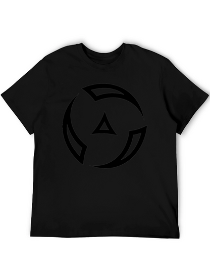 Camiseta Negra Hombre - Diseño Abstracto Circular