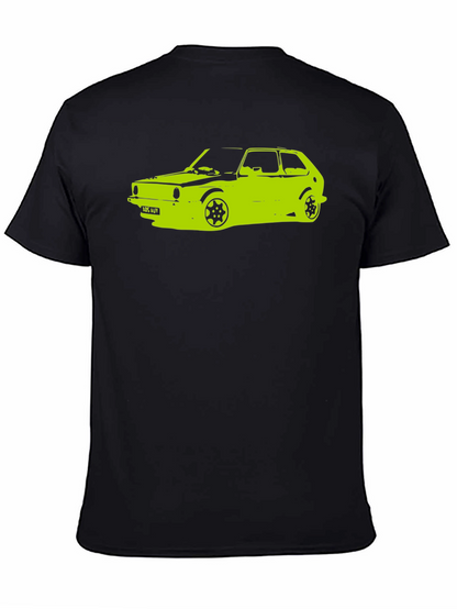 Camiseta Negra con Diseño de Coche Clásico