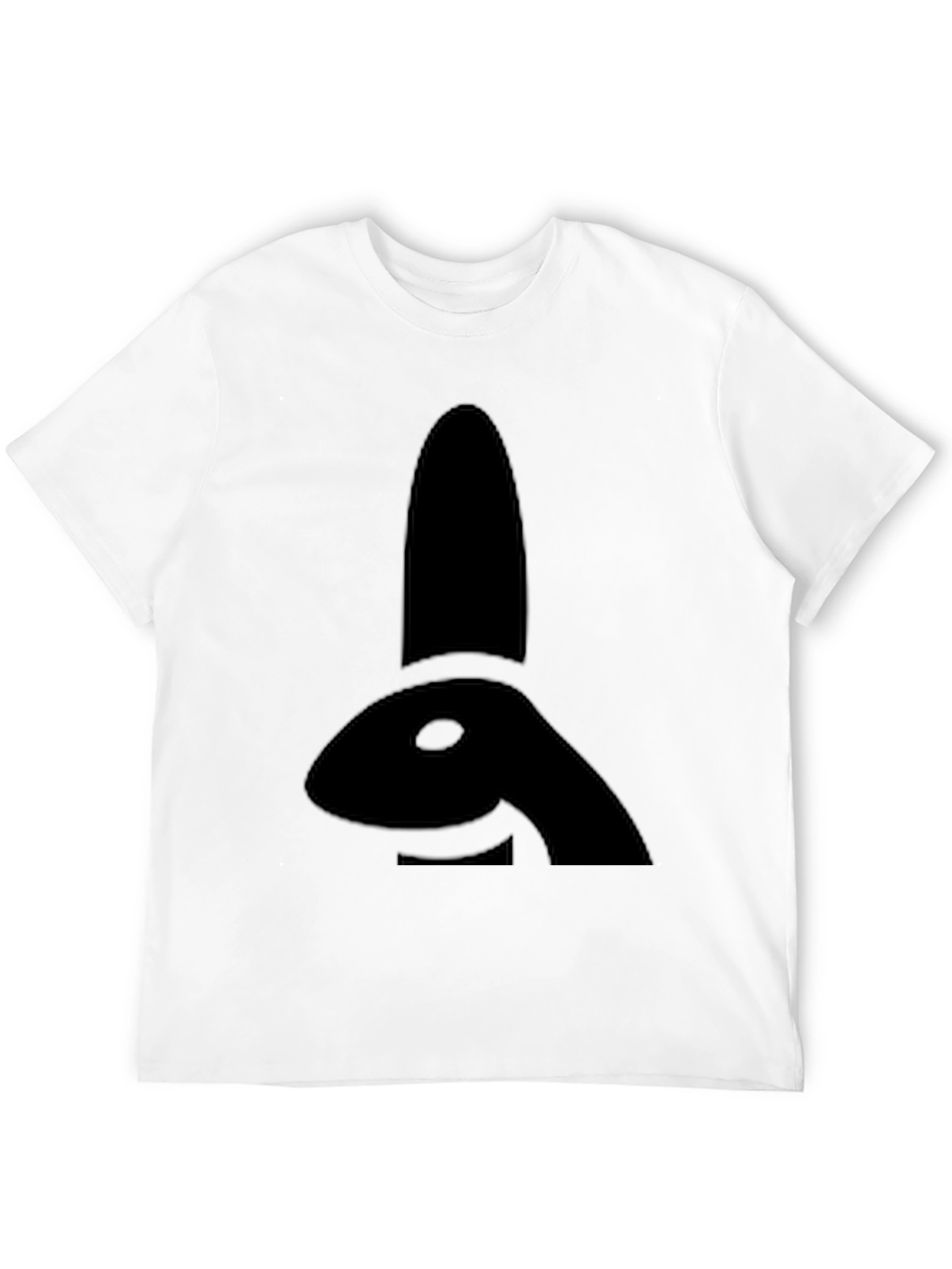 Camiseta Negra con Diseño de Conejo Abstracto