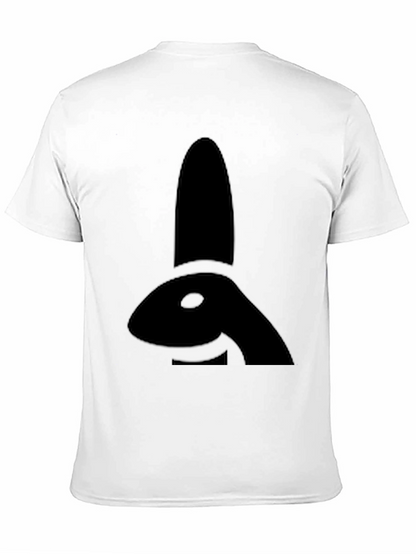 Camiseta Negra con Diseño de Conejo Abstracto