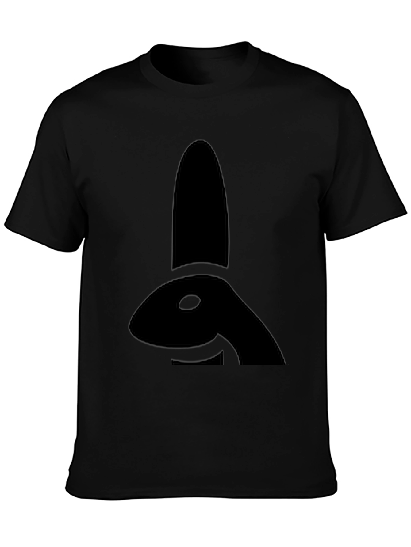 Camiseta Negra con Diseño de Conejo Abstracto