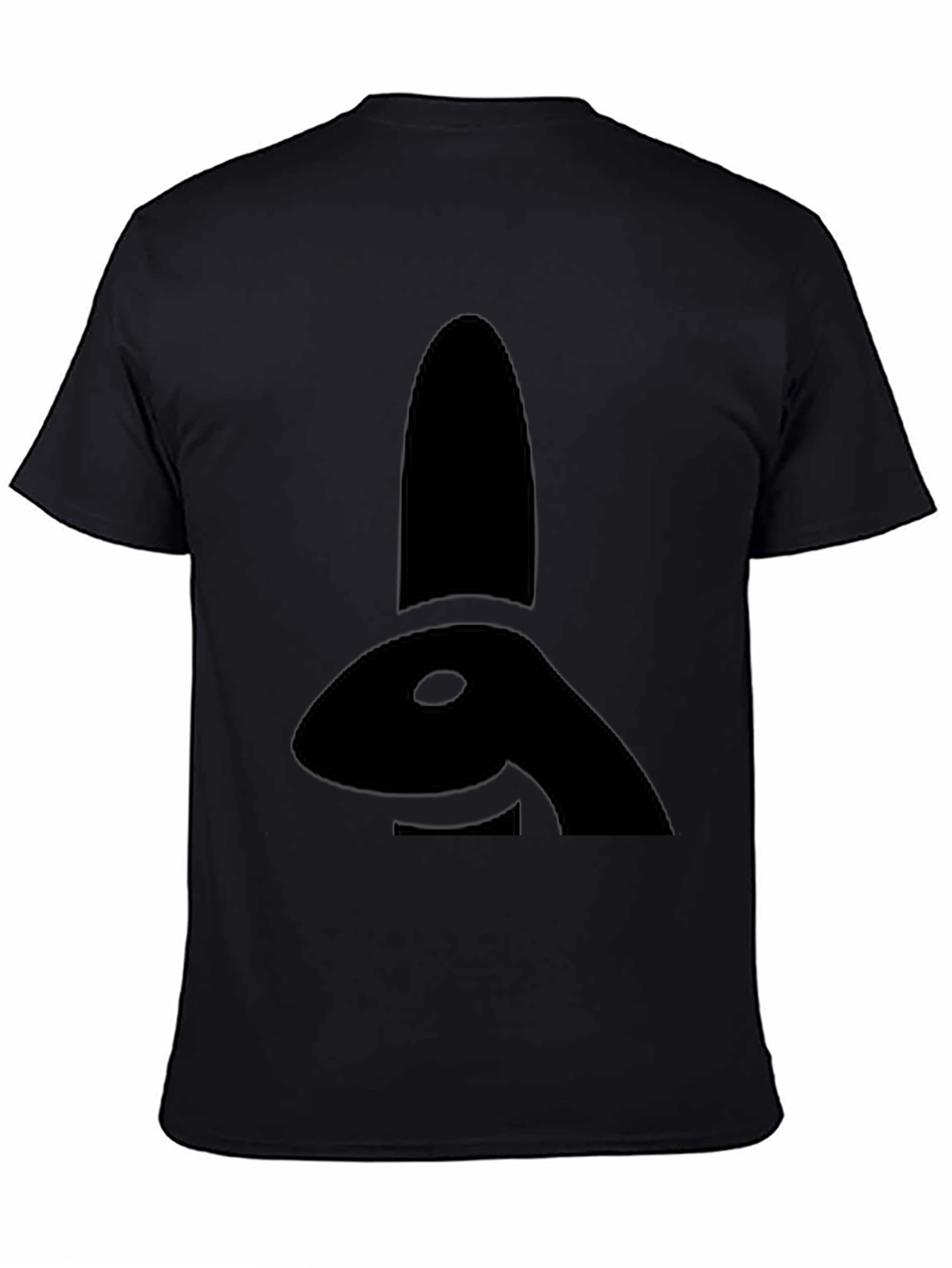 Camiseta Negra con Diseño de Conejo Abstracto
