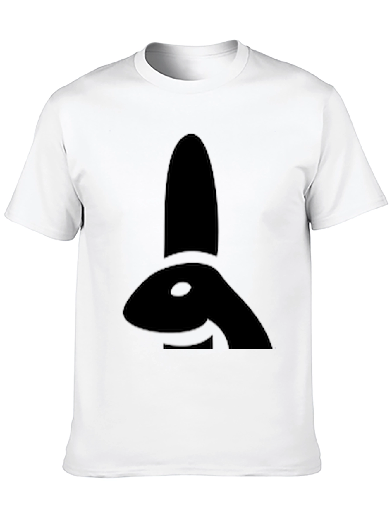 Camiseta Negra con Diseño de Conejo Abstracto