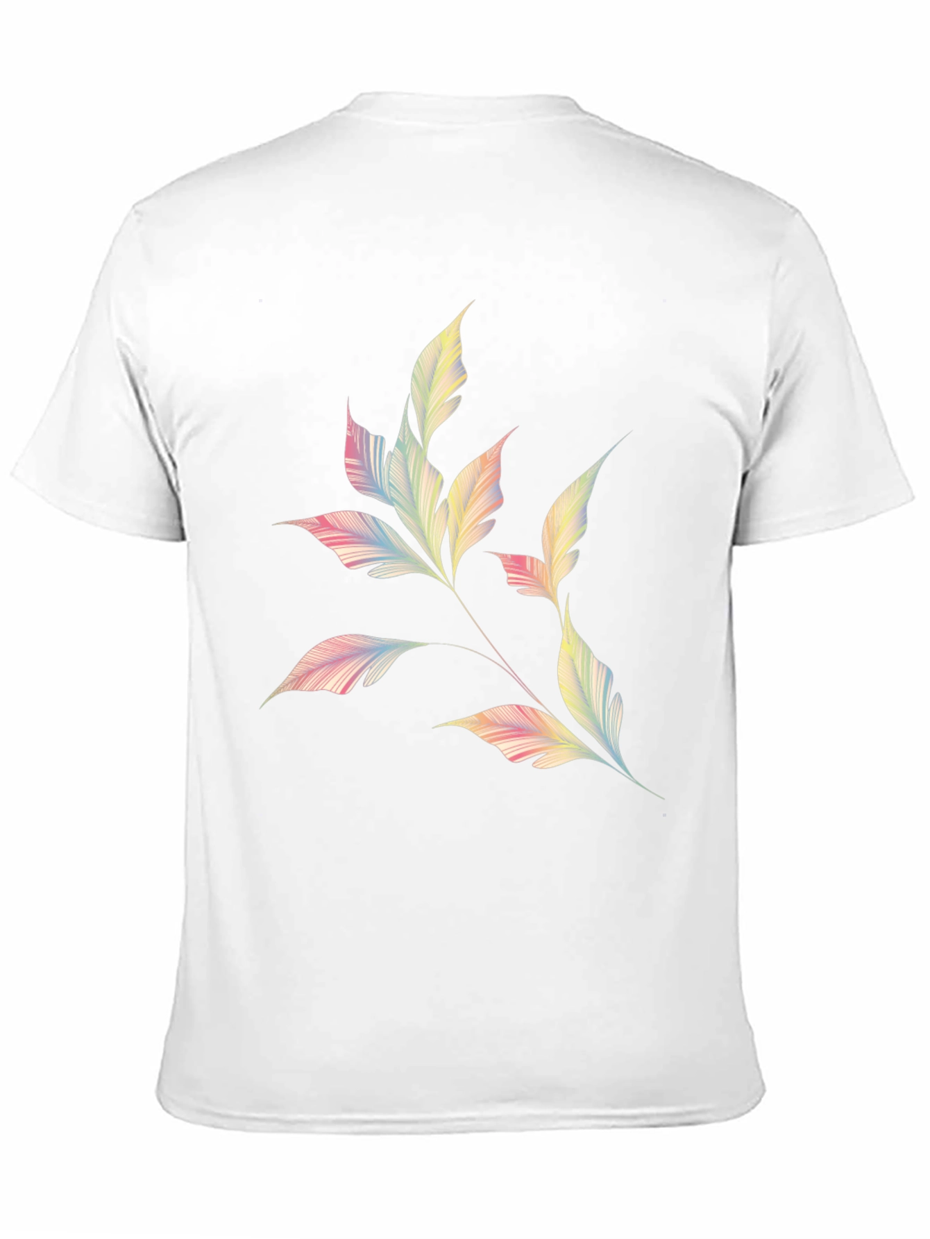 Camiseta Negra con Diseño de Hojas Abstractas