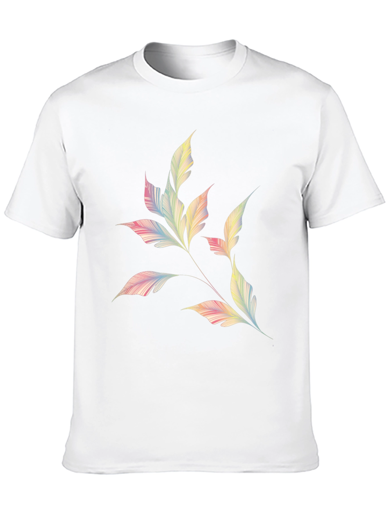 Camiseta Negra con Diseño de Hojas Abstractas