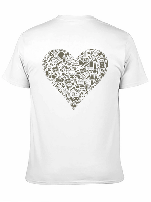 Camiseta Negra con Diseño de Corazón Artístico