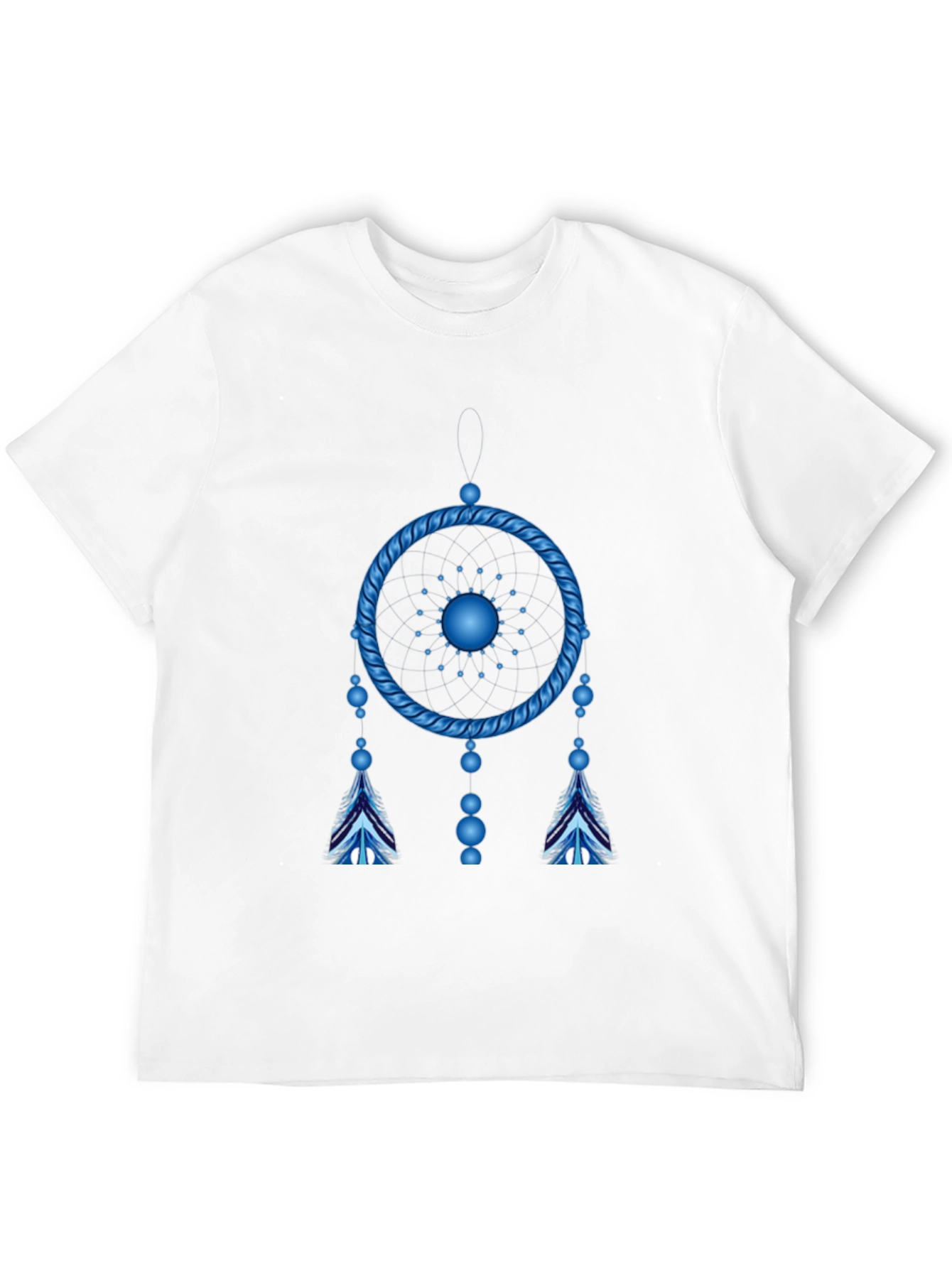 Camiseta Negra Atrapasueños Azul Eléctrico