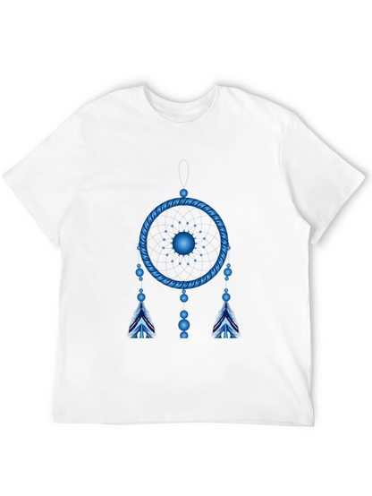 Camiseta Negra Atrapasueños Azul Eléctrico