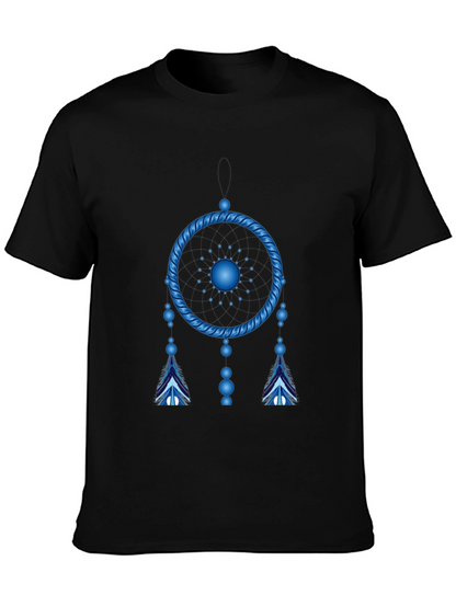 Camiseta Negra Atrapasueños Azul Eléctrico