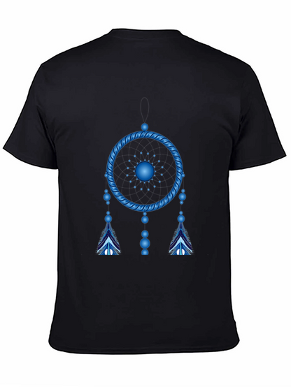 Camiseta Negra Atrapasueños Azul Eléctrico