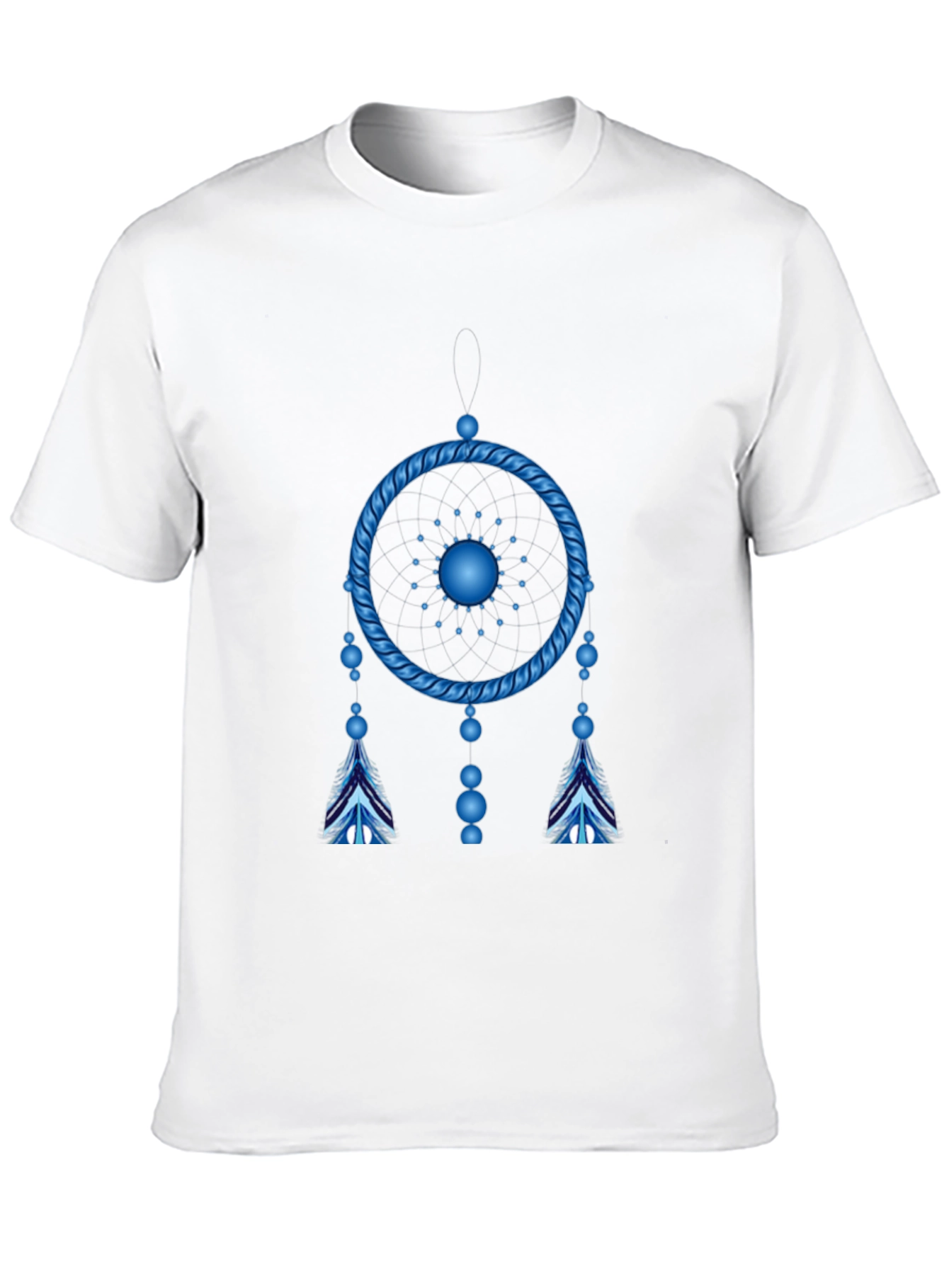 Camiseta Negra Atrapasueños Azul Eléctrico