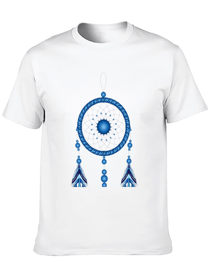 Camiseta Negra Atrapasueños Azul Eléctrico