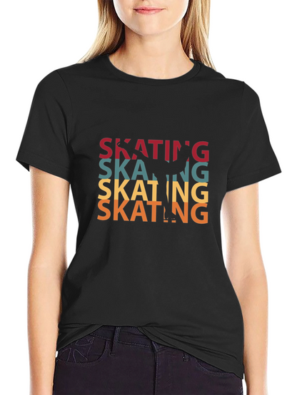 Camiseta Negra Patinaje Retro
