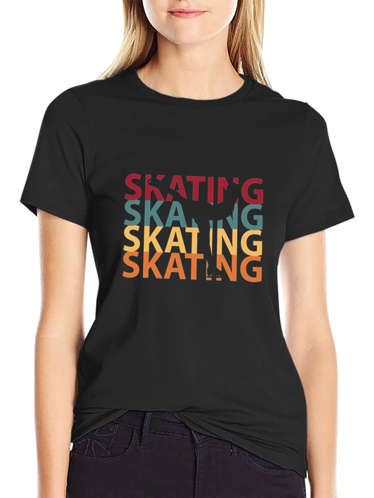 Camiseta Negra Patinaje Retro