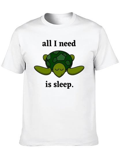 Camiseta Negra con Diseño de Tortuga Dormilona