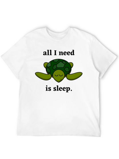 Camiseta Negra con Diseño de Tortuga Dormilona