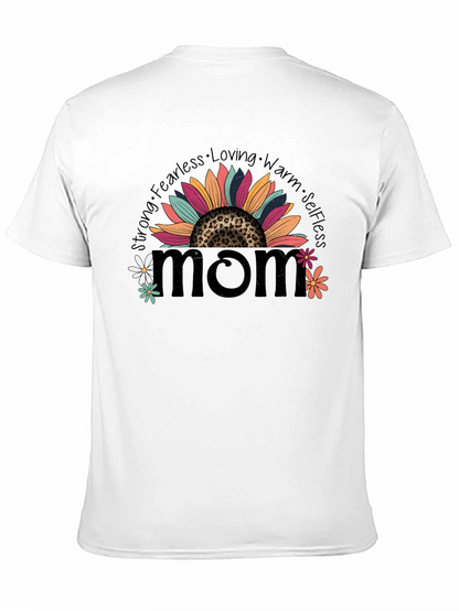 Camiseta Negra Mom con Diseño Floral