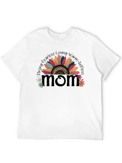 Camiseta Negra Mom con Diseño Floral