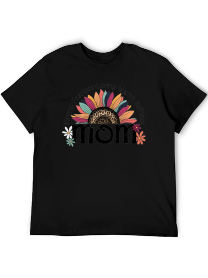 Camiseta Negra Mom con Diseño Floral