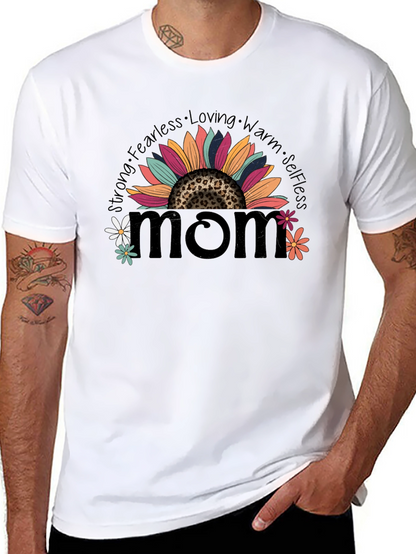 Camiseta Negra Mom con Diseño Floral
