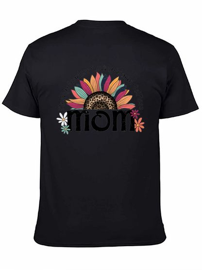 Camiseta Negra Mom con Diseño Floral