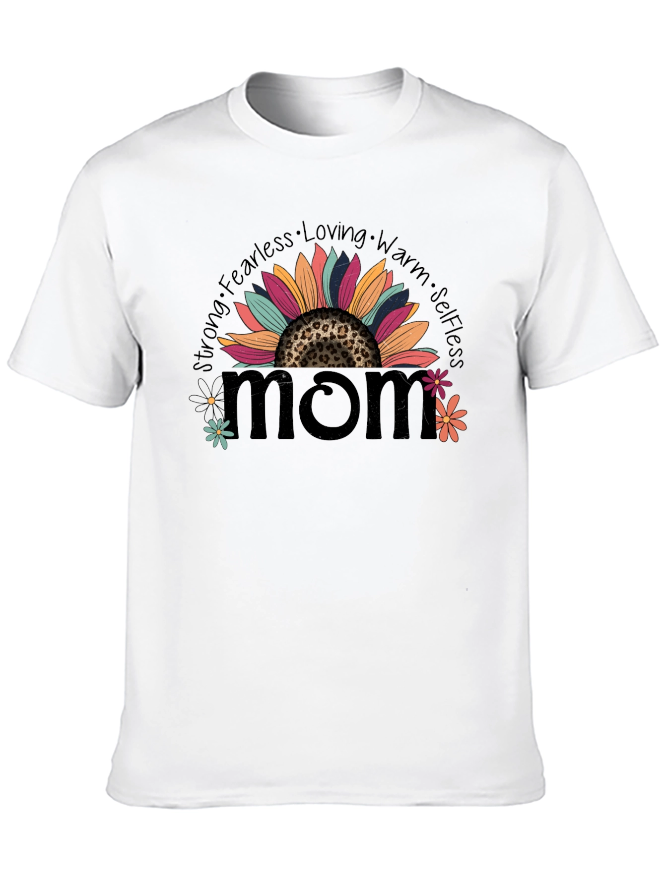 Camiseta Negra Mom con Diseño Floral