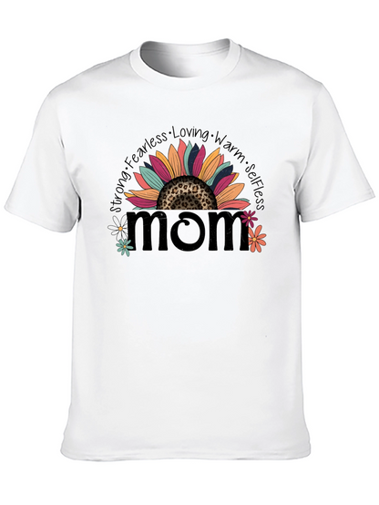 Camiseta Negra Mom con Diseño Floral