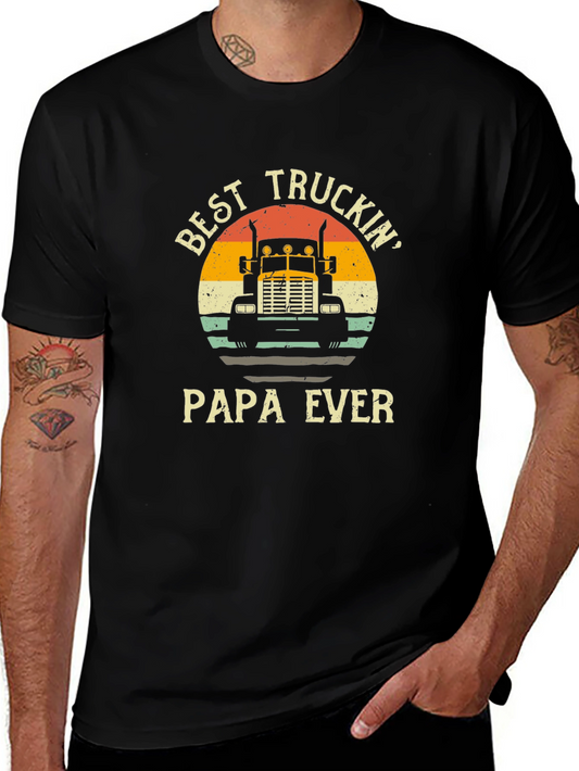 Camiseta Negra Best Truckin Papa Ever