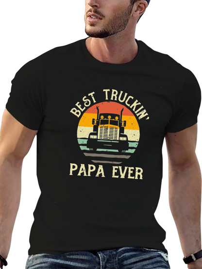 Camiseta Negra Best Truckin Papa Ever