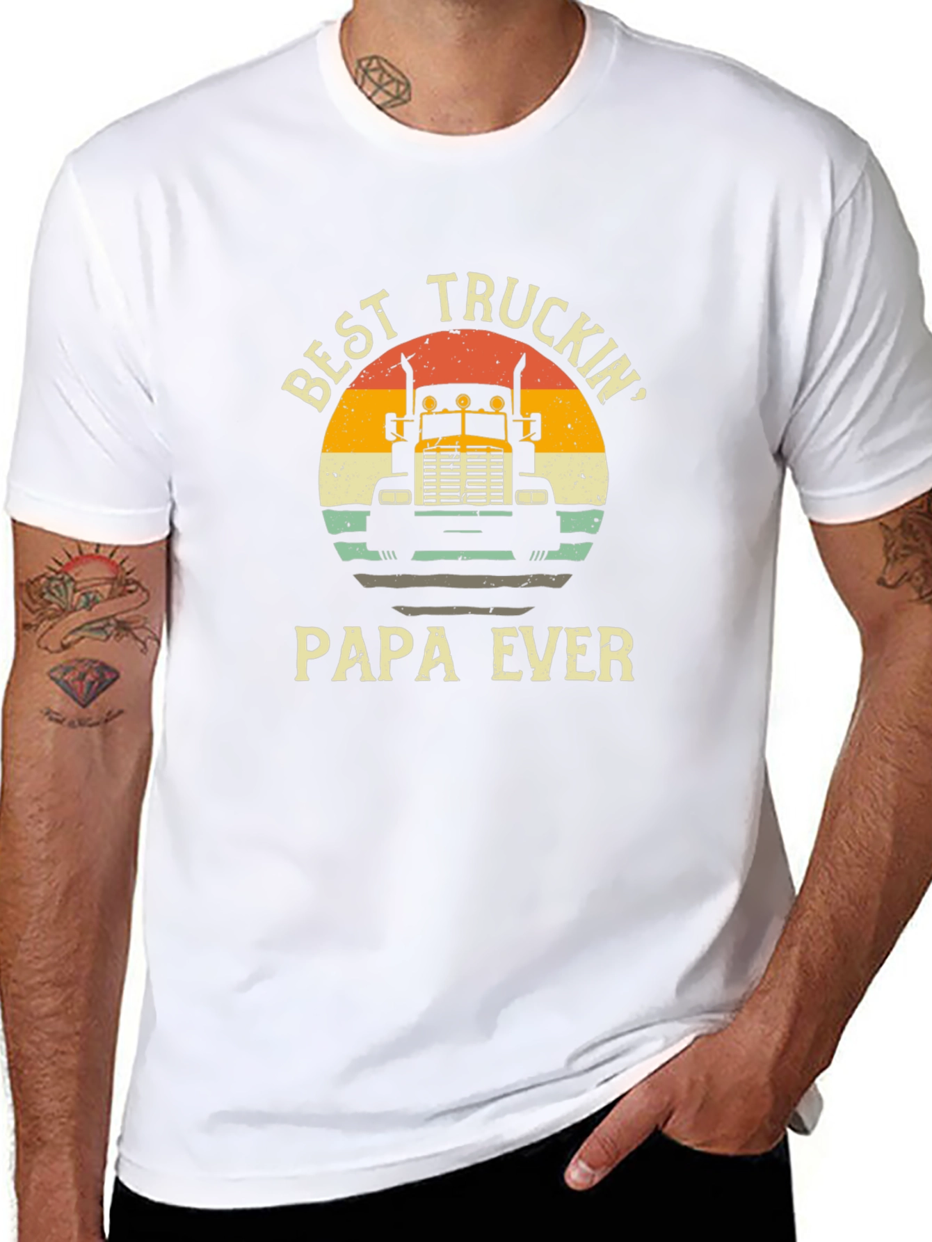 Camiseta Negra Best Truckin Papa Ever