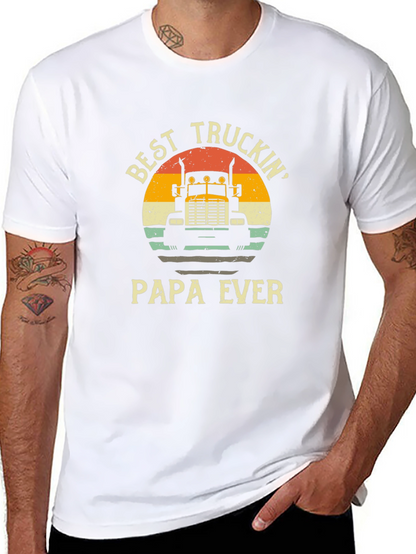 Camiseta Negra Best Truckin Papa Ever