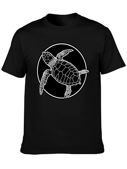 Camiseta Negra con Diseño de Tortuga Marina