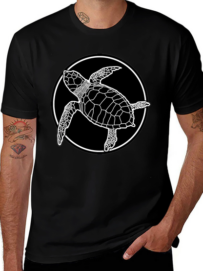 Camiseta Negra con Diseño de Tortuga Marina