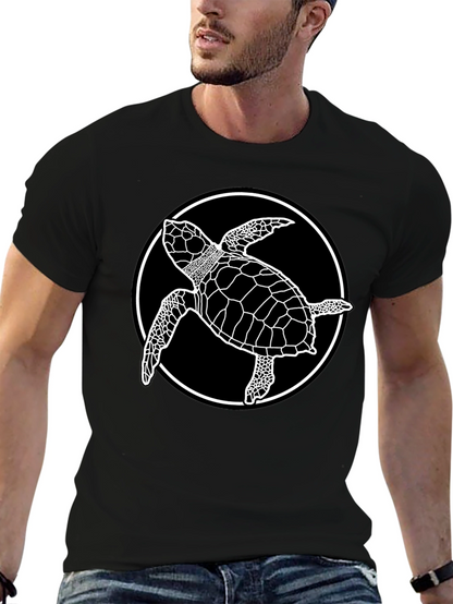 Camiseta Negra con Diseño de Tortuga Marina