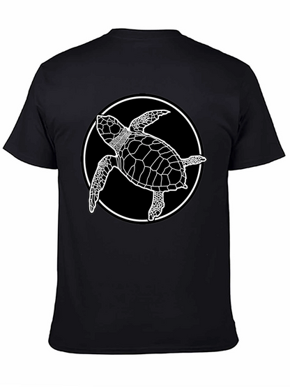 Camiseta Negra con Diseño de Tortuga Marina