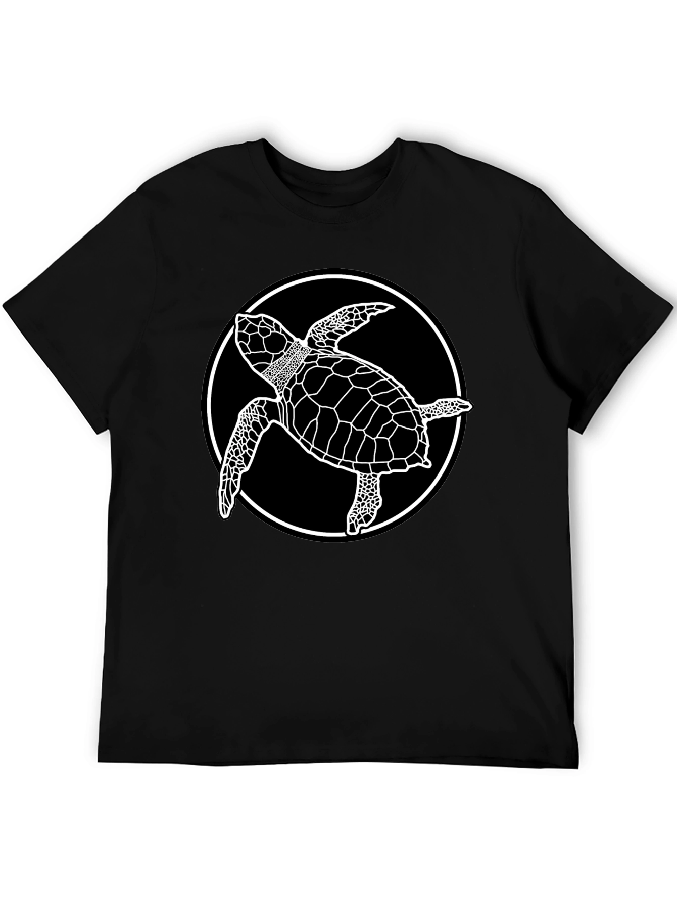 Camiseta Negra con Diseño de Tortuga Marina