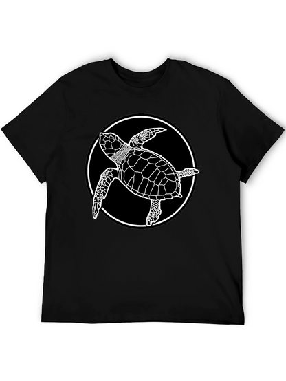 Camiseta Negra con Diseño de Tortuga Marina