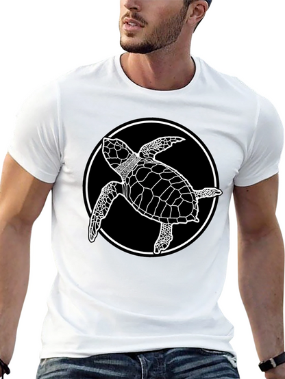 Camiseta Negra con Diseño de Tortuga Marina