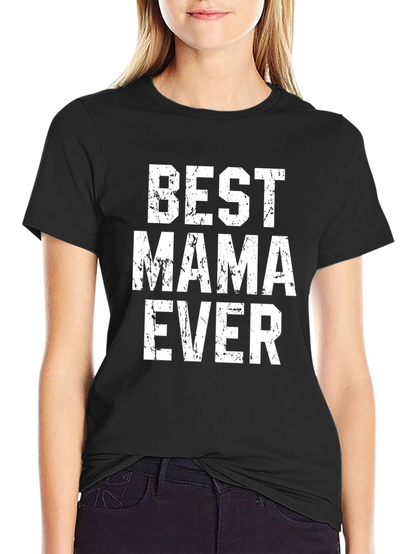 Camiseta Negra Best Mama Ever Estilo Grunge