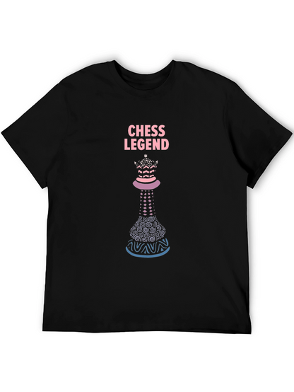 Camiseta Negra Ajedrez Leyenda Diseño Único