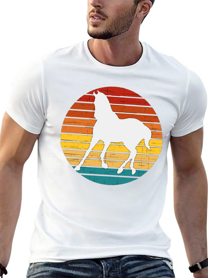 Camiseta Negra con Diseño de Caballo Retro