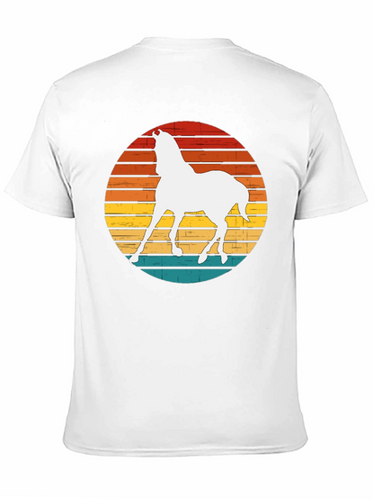 Camiseta Negra con Diseño de Caballo Retro