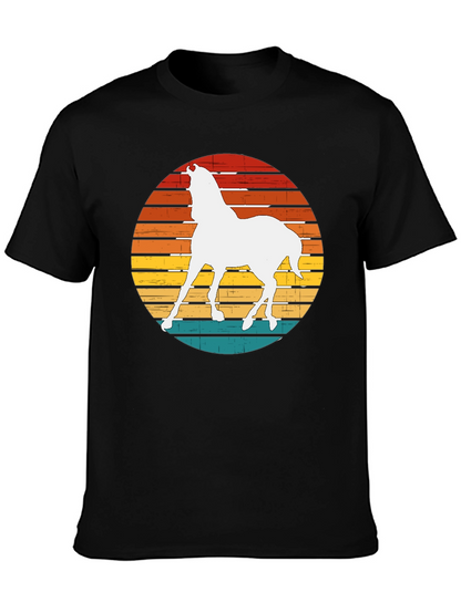 Camiseta Negra con Diseño de Caballo Retro