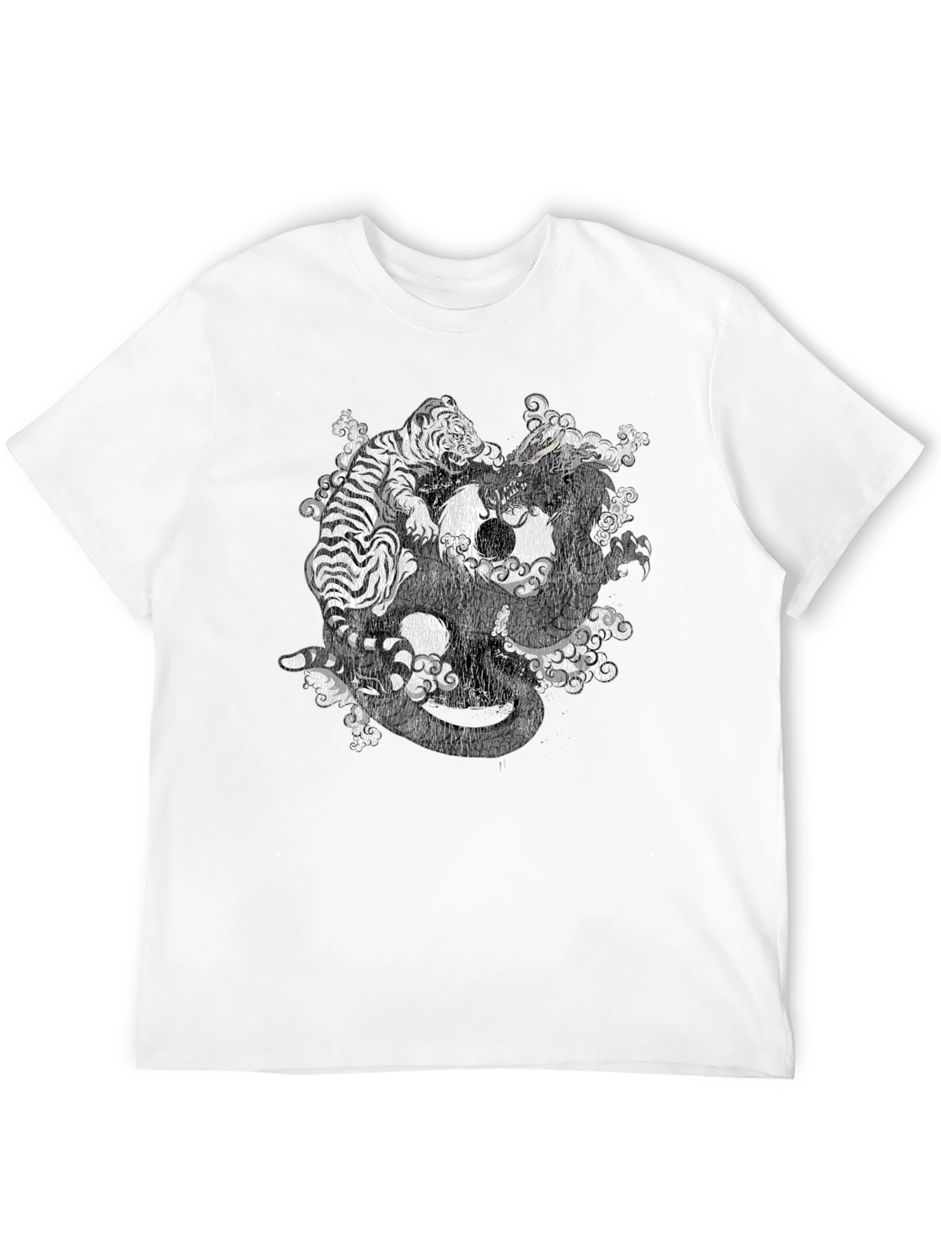 Camiseta Negra Dragón y Tigre Yin Yang